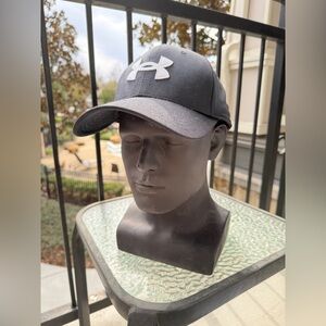 Under Armour Dark Gray Cap, White Logo, Men Size L/XL